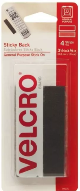 Sticky Back Tape 4 Sets Self Adhesive Hook Loop Black VELCRO Brand Waterproof