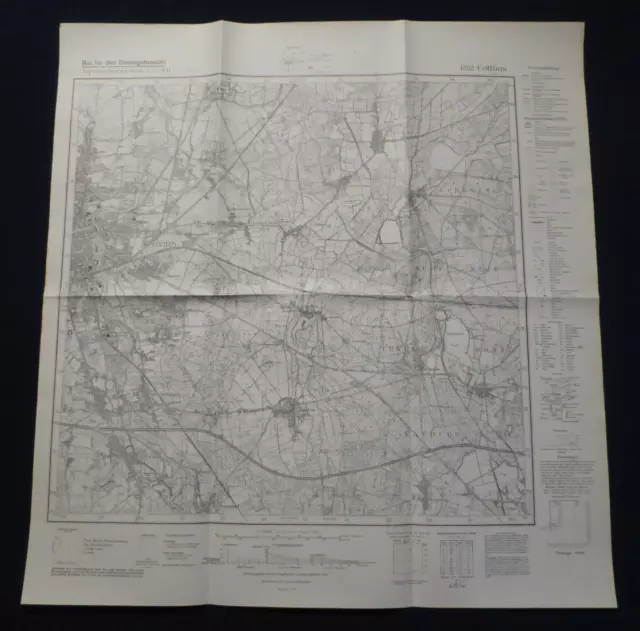 Cottbus (Ost), Landkarte Meßtischblatt 4252, Merzdorf, Gr. Lieskow, Kahren, 1940