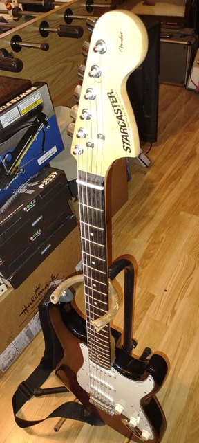 Fender Starcaster 'strat' electric guitar w/stand