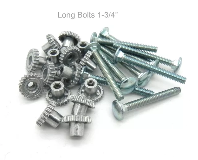 Pet Carrier Crate Kennel Zinc Metal Fasteners Nuts & Bolts 1-3/4"  (16 LONG PAK)