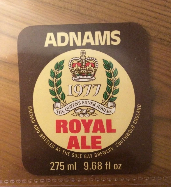 Adnams Royal Ale 1977 Queen's Silver Jubilee beer bottle label