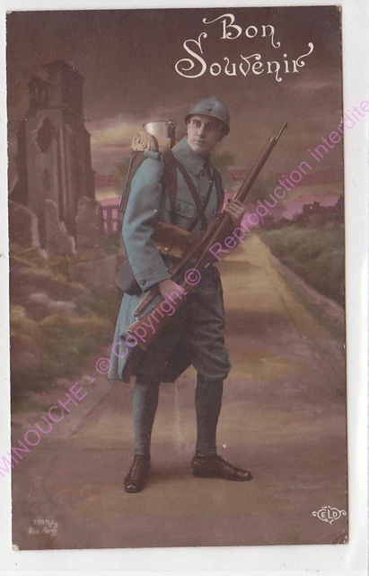 CPA Militaria Patriotic Good Souvenir Military ca1917