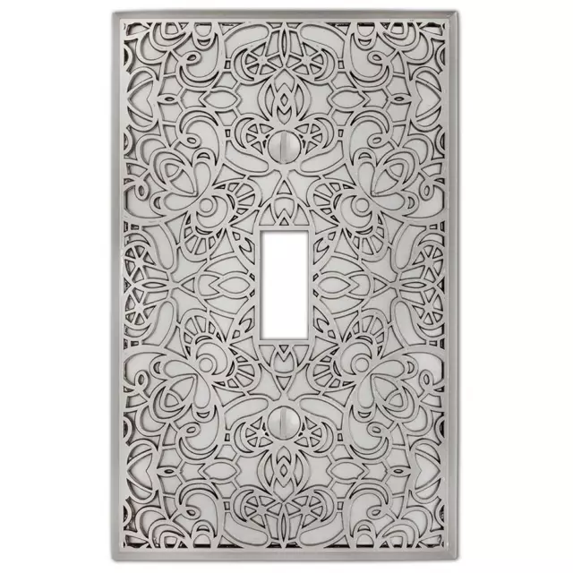 Momfort Ornate Scroll Satin Nickel Switchplate Outlet Cover Wall Plates