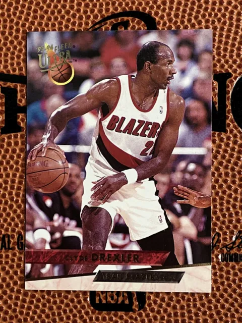 CLYDE DREXLER 22 W PORTLAND TRAIL BLAZERS PLAQUE NBA COLLECTORS 2 TRADING  CARDS