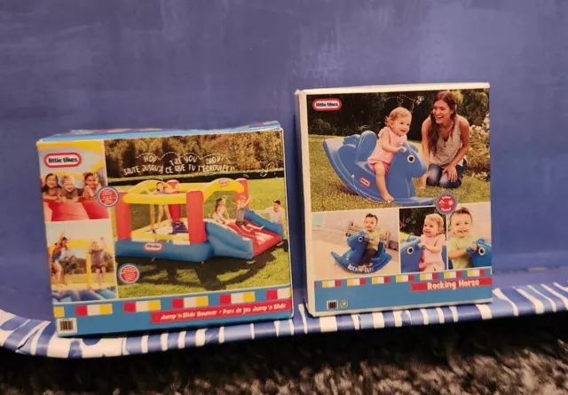 Little Tikes Flashback Minis Rocking Horse & Jump N Slide Bouncer - w ball