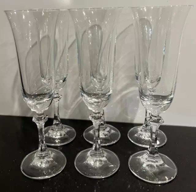 ROYAL BAVARIAN CRYSTAL GLASS Champagne Flute Wine Glasses clear vintage