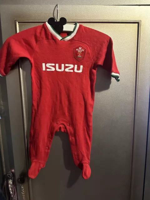 Wales Rugby Union Baby Alter 0-3 Monate rot süß Babygrow