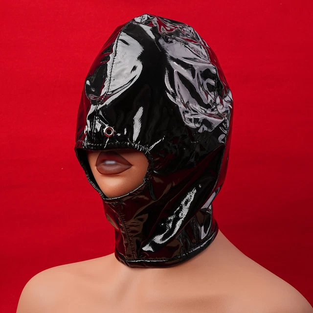 Capuche Bondage Intégrale Noire Avec Ouverture Bouche, Pour Adultes, SM