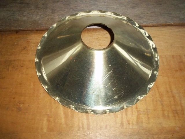 Vtg Brass Plated Ruffled Oil Lamp Shade- Chimney Fitter  2" Fit, 9" (4 available