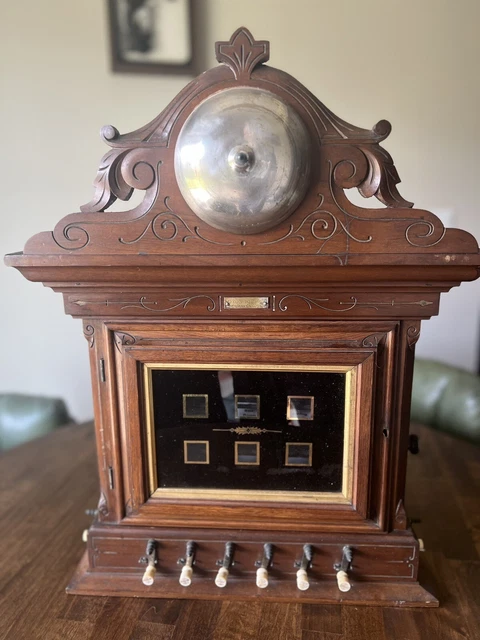 Antique 1800’s Butler Servant Room Call Box w/ Bell by Geon  Bishop New Haven CT