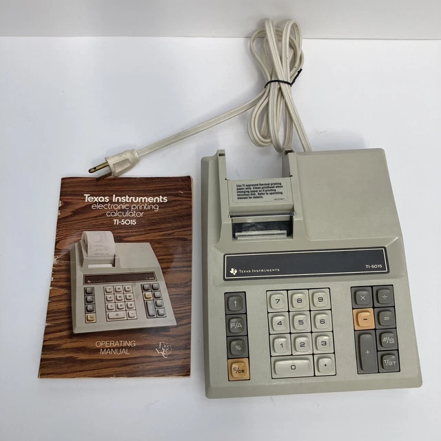VINTAGE TEXAS INSTRUMENTS TI5015 Desktop Printing Calculator Tested