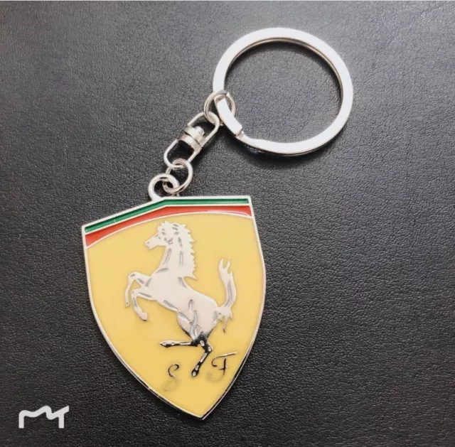 3D All Metal Car Ferrari Logo Keychain Key Ring For Ferrari