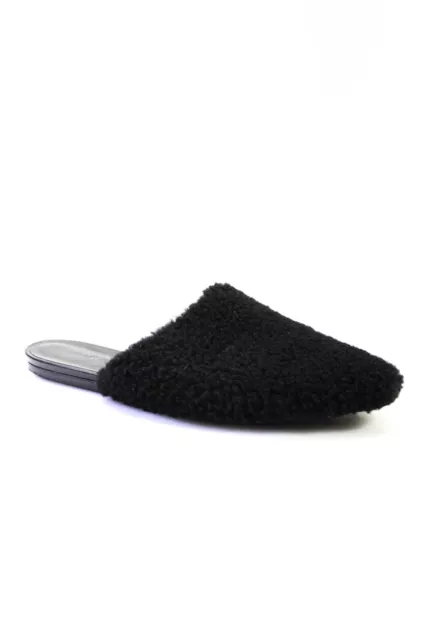 Jenni Kayne Womens Slip On Pointed Toe Shearling Mules Black Size 41