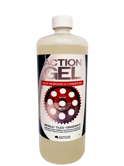 Action Gel Rust Remover & Converter 1 Litre for Metals Tiles Driveways