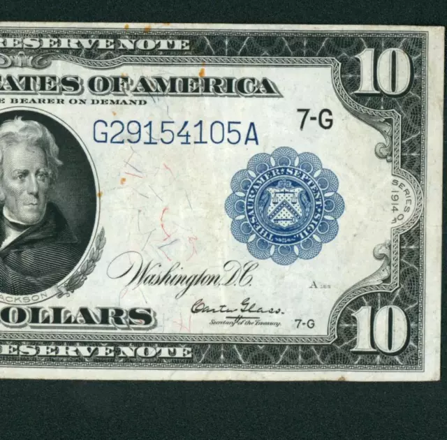 $10 1914 Federal Reserve Note ** DAILY CURRENCY AUCTIONS COMBINED SHIPPING