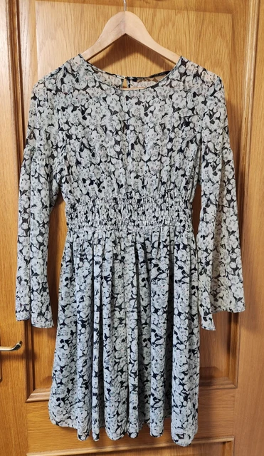 black and white floral dress zara Waverly Dress in Printed Soft Twill Black Floral