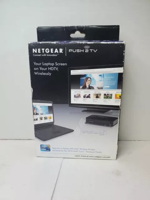 New Netgear Push2tv Tv Adapter For Intel Wireless Display Ptv1000 (Black)