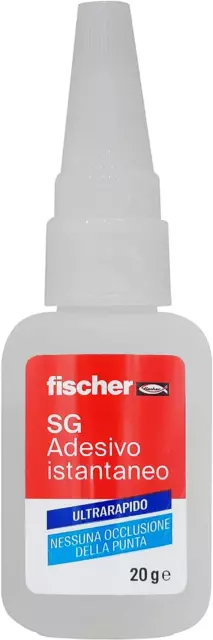 Fischer SG20 Adesivo Istantaneo - Colla Ultra Rapida Attacca Tutto per Legno, Pl