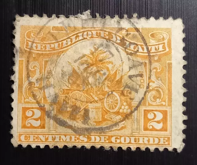 Haïti 1906 Currency changed from "Piastres" to "Gourdes"oblitérés