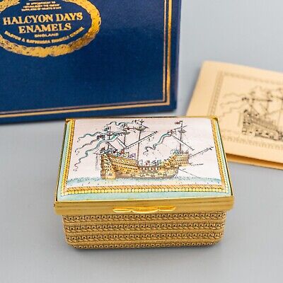 Halcyon Days Enamels Trinket Box Limited Edition Mary Rose Box Ship 1982