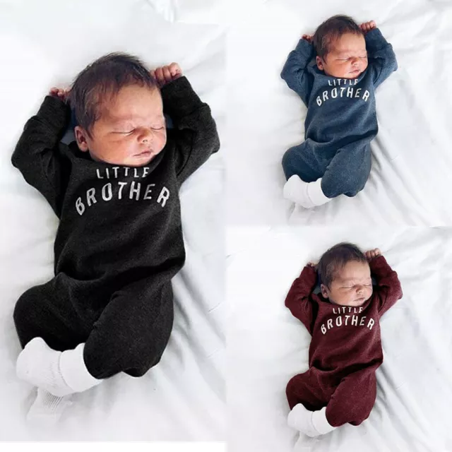 Newborn Infant Baby Boys Girls Romper Button Letter Jumpsuit Playsuit Clothes