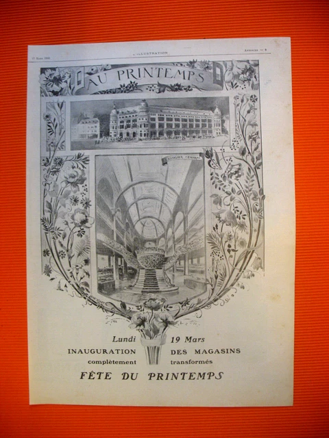 Publicite De Presse Le Printemps Magasin Fete Du Printemps French Ad 1906