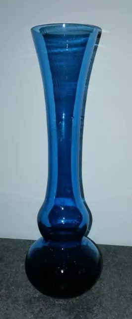 Vintage Cobalt Blue Glass Bud Flower Vase