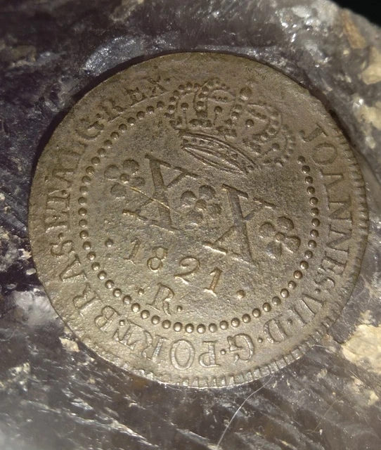 BRAZIL Coin Copper JOANNES VI 1821R XX RÉIS.