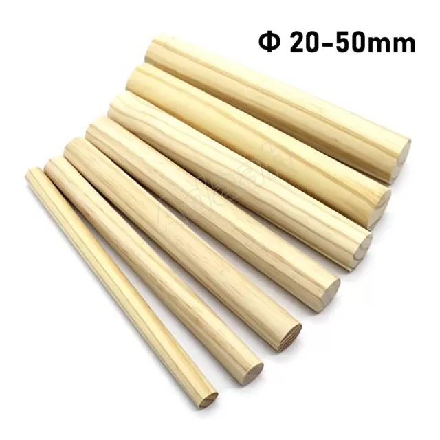 Ø 10-50mm Solid Pine Wood Rod Cylinder Bar Stick Long 55mm Wood Crafts  Model DIY