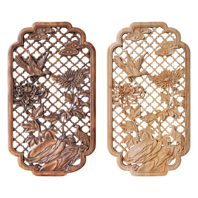 Guirlande Ou Frise De Fleurs Sculptées En Bois - Décoration Murale Vintage 75cm