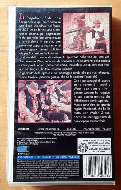 IL MUCCHIO SELVAGGIO di Sam Peckinpah, VHS Warner serie Gli Scudi 2