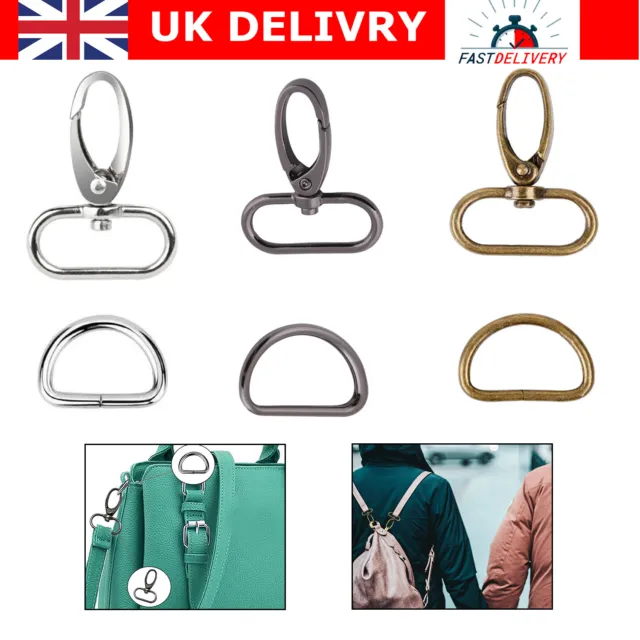 Bag Clasps Lobster Swivel Trigger Clips Snap Hook D Ring Buckle Strapping 20pcs