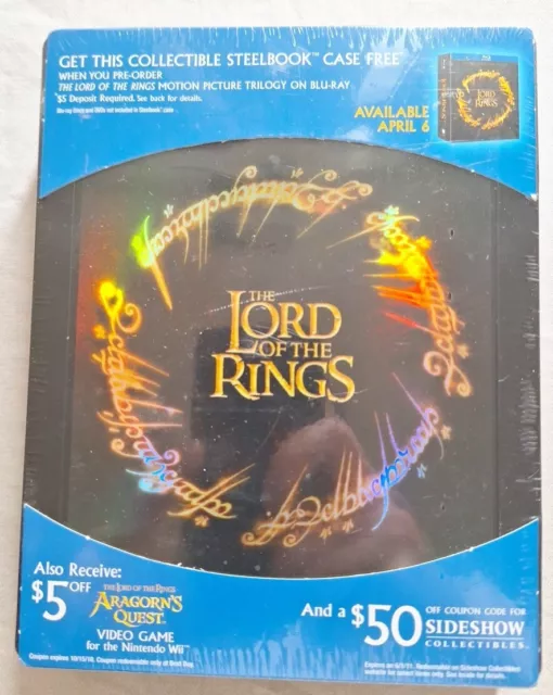 The Lord of the Rings: The Motion Picture Trilogy Best Buy Steelbook Empty NEW