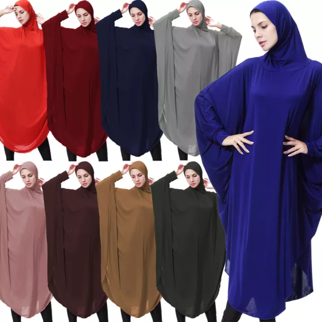 Modest Abaya Kaftan Women Muslim Prayer Dress Eid Ramadan Jilbab Robe Gown Arab