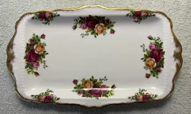 Royal Albert Old Country Rose Rectangle Serving Tray Bone China England USED