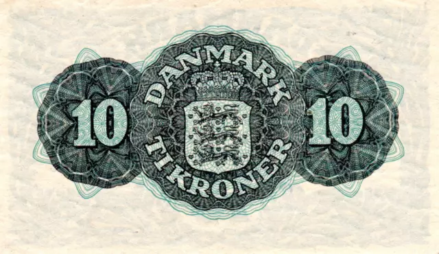 Denmark Kr.10 1948 AU P-37 Banknote Prefix n Paper Money 2