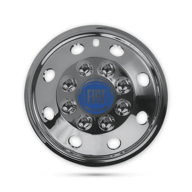 For Fiat Ducato Van 16” 4x Chrome Extra Deep Dish Wheel Trims Hub Caps Logo Blue