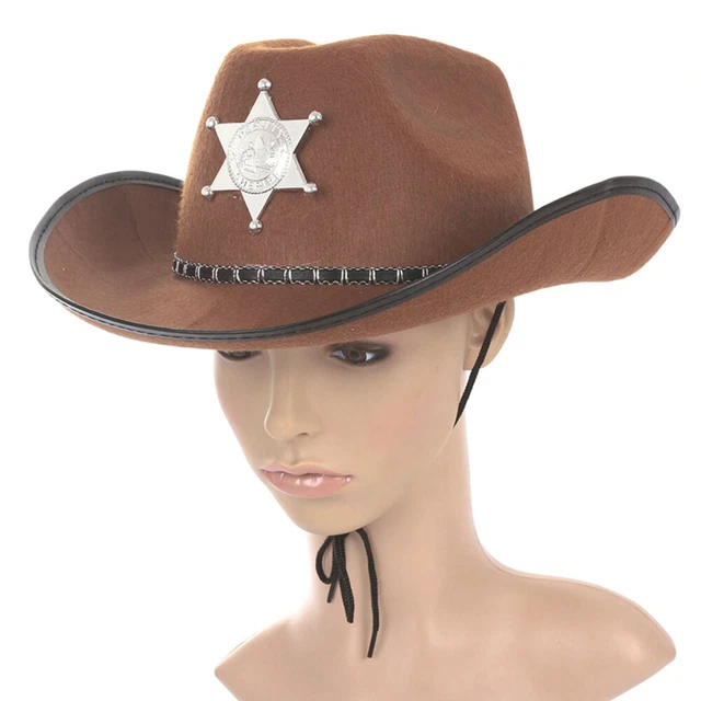 SHERIFF COSTUME COWBOY Hat Fancy Dress Straw Western Women's Child £8.19 PicClick UK