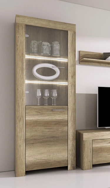 Vetrina stand ""Sky"" vetrina in vetro 70 cm grigio country