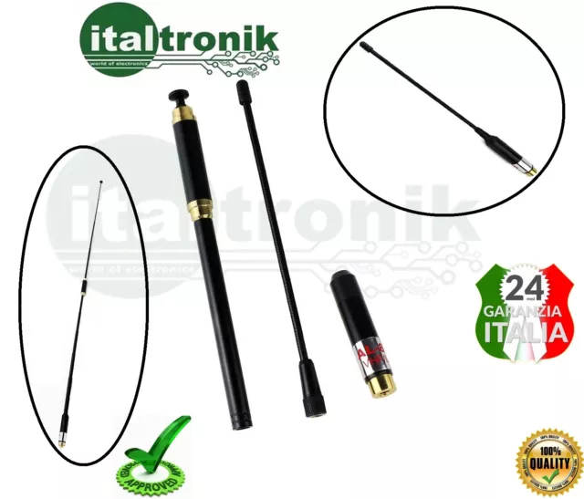 Antenna 2 In 1 Telescopica E Flessibile Bibanda 144-430 Pryme Al-800 Sma Maschio