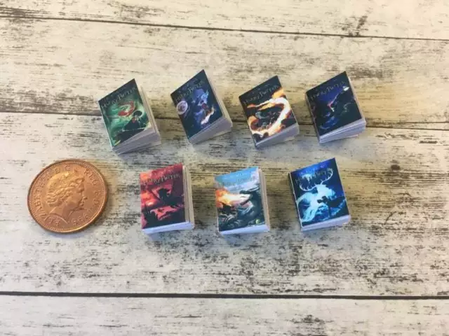 Juego de libros en miniatura de Harry Potter | libros de casa de muñecas | escala 1/12 o 1/6