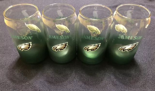 Set of 4 Jameson Irish Whiskey - Philadelphia Eagles Collector Glasses