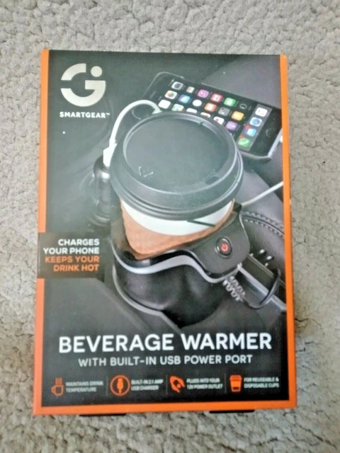 SMARTGEAR Car Beverage Warmer With Built-in USB Power