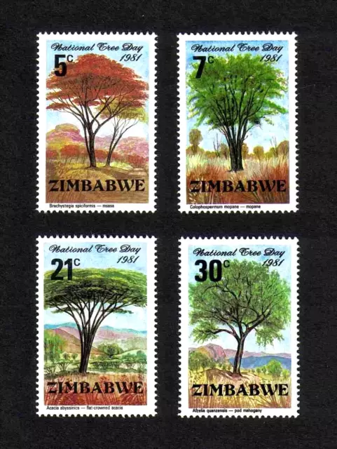 Zimbabwe 1981 National Tree Day complete set of 4 values (SG 606-609) MNH