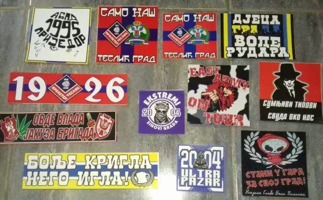 12 x Football Ultras Stickers Radnički Kragujevac-DEVILS