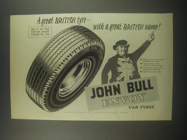 1959 John Bull Envoy Car Tires Ad - A great British tyre