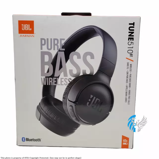 JBL Tune 510BT Wireless On-Ear Headphones with Purebass Sound - Black ™