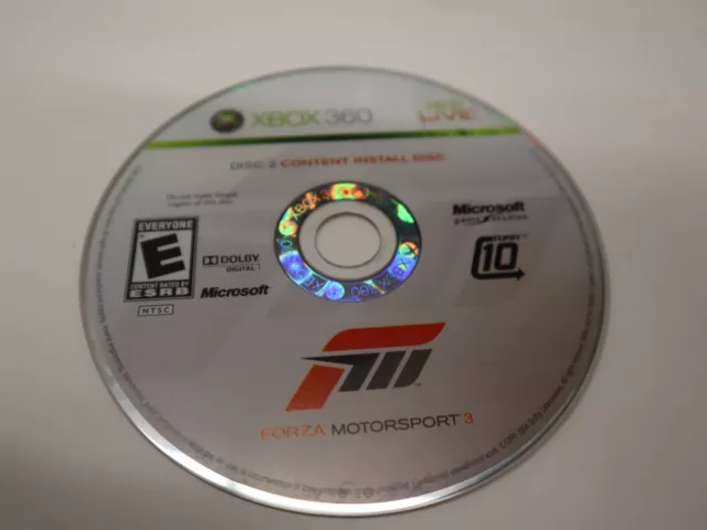 Forza Motorsport 3 (Xbox 360, 2009) Disc 2 Only