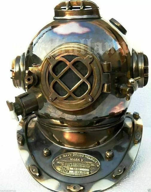 CASQUE DE PLONGÉE sous-marine en laiton antique, Mark V, US Navy