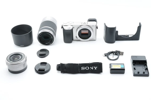 SONY ALPHA ILCE a6000 Digital Camera w/ 16-50mm & 55-210mm
